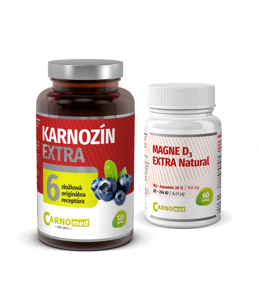 Karnozín EXTRA 120 + Magne D3 EXTRA Natural 60 - Sila, vytrvalosť a regenerácia pre Vaše svaly