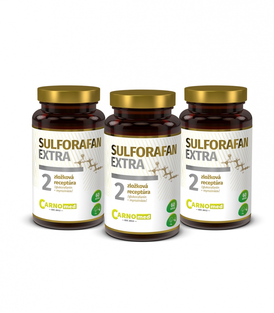 3x Sulforafan EXTRA 60 - Až 200 mg myrozinázou aktivovaného brokorafanínu v kapsule! Aktívna prevencia pred onkologickými ochoreniami